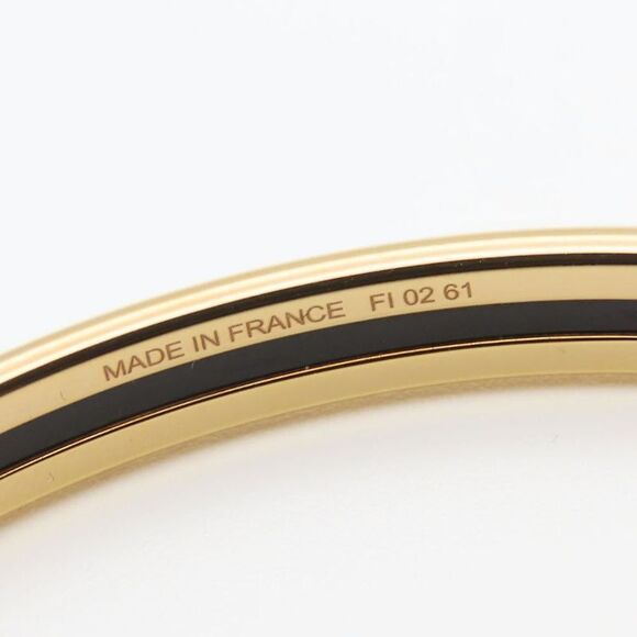 Hermes Bracelet Uni Bangle Metal Enamel Blue Gold Plated GP Accessories Ladies - Picture 7 of 9